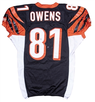 2010 Terrell Owens Game Used Cincinnati Bengals Home Jersey Photo Matched To 10/10/2010 (NFL-PSA/DNA & Resolution Photomatching)